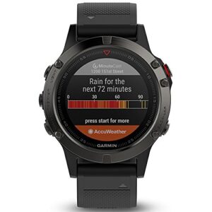 Garmin fēnix 5, Premium and Rugged Multisport GPS Smartwatch, Slate Gray/Black Band, 47 MM