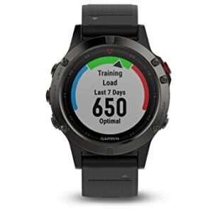 Garmin fēnix 5, Premium and Rugged Multisport GPS Smartwatch, Slate Gray/Black Band, 47 MM