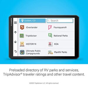Garmin RV 890, GPS Navigator for RVs with Edge-to-Edge 8” Display, Preloaded Campgrounds, Custom Routing and More (Renewed)