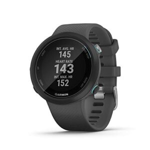 garmin swim 2, gps swimming smartwatch for pool and open water, underwater heart rate, records distance, pace, stroke count and type, slate gray