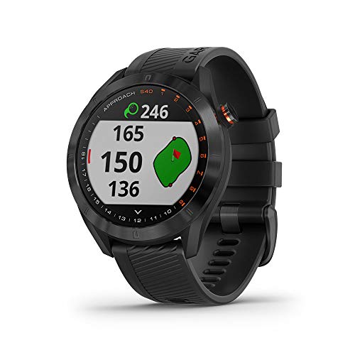 Garmin Approach S40, Stylish GPS Golf Smartwatch, Lightweight with Touchscreen Display, Black