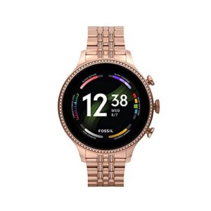 fossil unisex gen 6 42mm stainless steel touchscreen smart watch, fitness tracker, color: rose gold (model: ftw6077v)