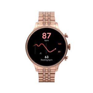 Fossil Unisex Gen 6 42mm Stainless Steel Touchscreen Smart Watch, Fitness Tracker, Color: Rose Gold (Model: FTW6077V)