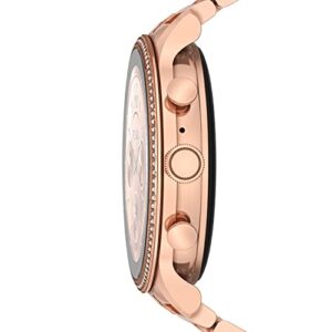 Fossil Unisex Gen 6 42mm Stainless Steel Touchscreen Smart Watch, Fitness Tracker, Color: Rose Gold (Model: FTW6077V)