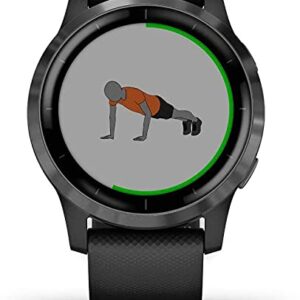 Garmin vívoactive 4, GPS Smartwatch, Features Music, Body Energy Monitoring, Animated Workouts and More, Black, with Kwalicable Cleaning Cloth