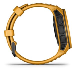 Garmin Instinct Solar, Rugged Outdoor Smartwatch with Solar Charging Capabilities, Built-in Sports Apps and Health Monitoring, Sunburst Yellow