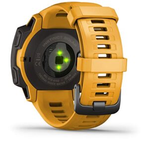 Garmin Instinct Solar, Rugged Outdoor Smartwatch with Solar Charging Capabilities, Built-in Sports Apps and Health Monitoring, Sunburst Yellow