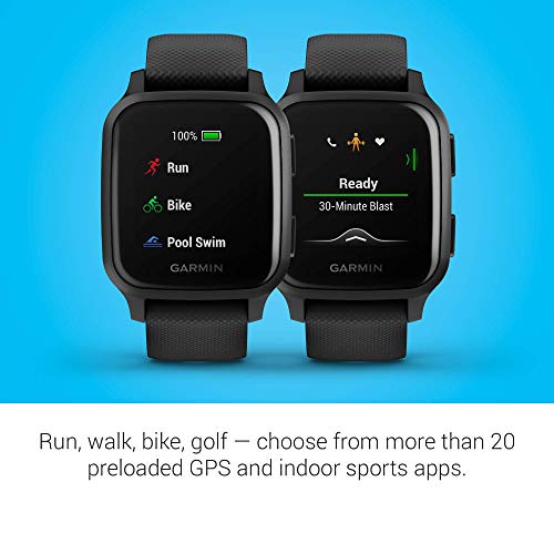 Garmin Venu Sq Music, GPS Smartwatch with Bright Touchscreen Display, Features Music and Up to 6 Days of Battery Life, Black (Renewed)