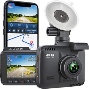 rove r2-4k dash cam built in wifi gps car dashboard camera recorder with uhd 2160p, 2.4″ lcd, 150° wide angle, wdr, night vision