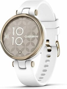 garmin lily™ 010-2384-00 sport edition cream gold bezel with white case and silicone band – renewed