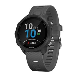 garmin forerunner 245, gps running smartwatch with advanced dynamics, slate gray (renewed)