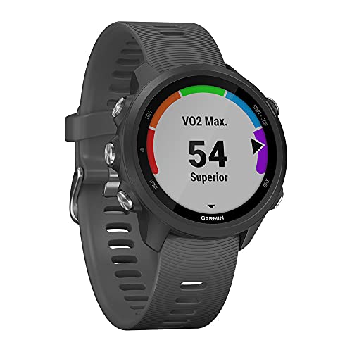 Garmin Forerunner 245, GPS Running Smartwatch with Advanced Dynamics, Slate Gray (Renewed)