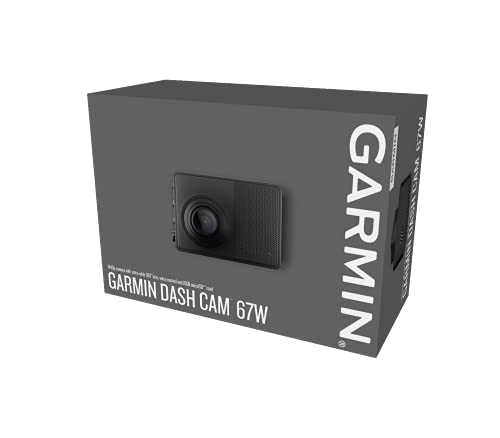 Garmin Dash Cam 67W, 1440p and Extra-Wide 180-degree FOV, Monitor Your Vehicle While Away w/ New Connected Features, Voice Control, Compact and Discreet (International Version)