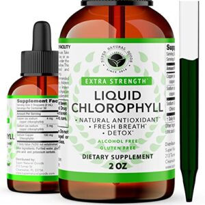 super natural goods chlorophyll liquid drops – chlorophyll drops for immune support, morning energy boost, body odor, acne, digestion support, & fast detox – natural & vegan