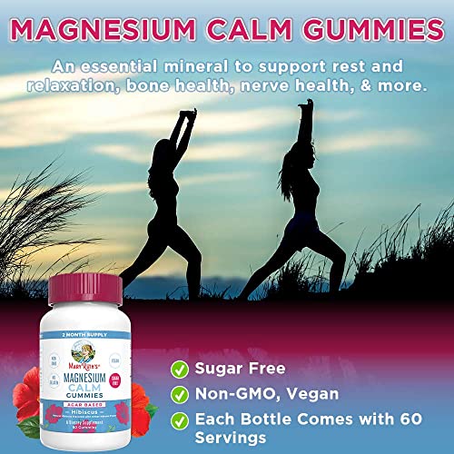 Magnesium Citrate Gummies by MaryRuth's | 2 Month Supply | Sugar Free | Magnesium Supplement | Calm Magnesium Gummies for Adults & Kids 4+ | Bone, Nerve, Gut Health | Vegan | Non-GMO | 60 Count