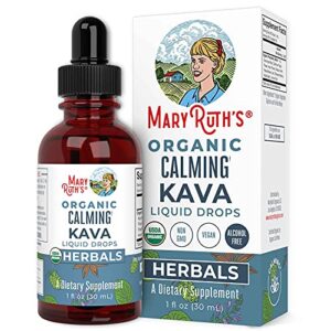 kava kava root by maryruth’s | sugar free | usda organic calming kava liquid drops | support sleep, calm, and stress relief | vegan | non-gmo | gluten free | 60 servings