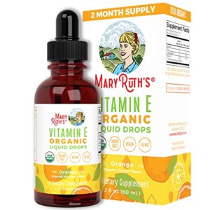 maryruth’s usda organic vitamin e liquid drops | 2 month supply | immune support, bone & joint health, cognitive health for adults & kids | sugar free | vegan | non-gmo | gluten free | 2oz