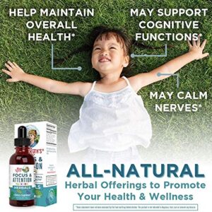 USDA Organic Focus & Attention Kids Drops & Kids Magnesium Citrate Gummies Bundle by MaryRuth's | Brain & Memory Drops | Magnesium Supplement | Stress Relief, Bone, Nerve, Gut Health | Vegan.