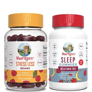 stress relief vita-beans for adults & adult sleep gummies no melatonin bundle by maryruth’s | magnesium & l-theanine | natural calm, relaxation, stress and mood support | no melatonin | sleep support