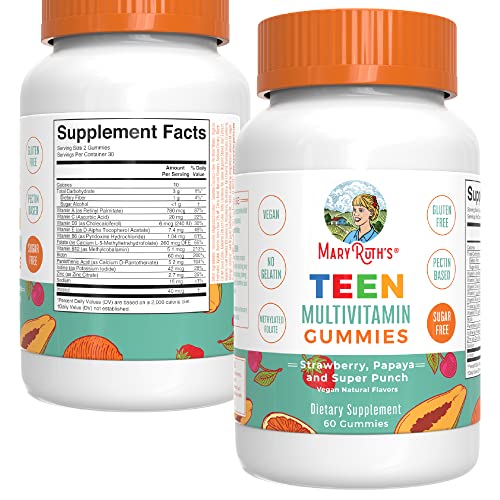 Teen Multivitamin Gummies & USDA Adult Organic Probiotic Gummies Bundle by MaryRuth's | Vitamin C, D and E, B Vitamins | Immune Support | Energy, Skin & Hair | Digestive & Immune Support | Gut Health