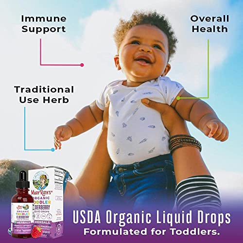 Toddler Liquid Ionic Zinc & Elderberry Syrup USDA Organic Liquid Drops for Toddlers Bundle by MaryRuth’s | Immune Support | Cellular Health | Overall Health for Toddlers.