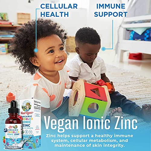 Toddler Liquid Ionic Zinc & Elderberry Syrup USDA Organic Liquid Drops for Toddlers Bundle by MaryRuth’s | Immune Support | Cellular Health | Overall Health for Toddlers.