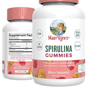 spirulina gummies maryruth’s | made with organic spirulina | superfood gummies for ages 4+ | vegan | non-gmo | 60 count