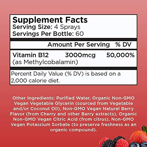 Vitamin B 12 Spray & Liquid Multivitamin Raspberry Bundle by MaryRuth’s | Nerve Function & Energy Boost | Vitamin A, B, C, D3, E & Amino Acids | Vitamins for Immune Support, Digestion, Focus & Energy.