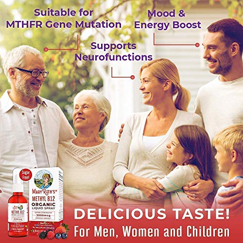 Vitamin B 12 Spray & Liquid Multivitamin Raspberry Bundle by MaryRuth’s | Nerve Function & Energy Boost | Vitamin A, B, C, D3, E & Amino Acids | Vitamins for Immune Support, Digestion, Focus & Energy.