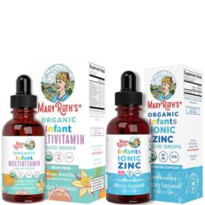 usda organic multivitamin liquid drops for infant & infant liquid ionic zinc bundle by maryruth’s | immune support & overall wellness | vegan | non-gmo | gluten free.