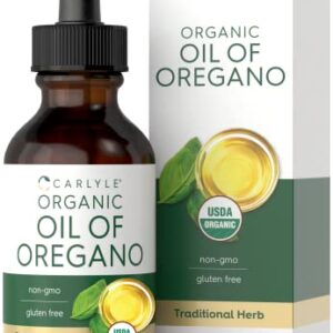 Carlyle Organic Oil of Oregano | 2 fl oz Liquid | Vegan, USDA Certified | Non-GMO, Gluten Free Drops