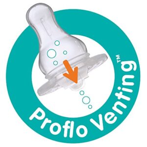 Evenflo Feeding Glass Premium Proflo Vented Plus Bottles for Baby, Infant and Newborn - Helps Reduce Colic - Lavender, 4 Ounce (Pack of 6)