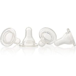 evenflo 4 pack classic silicone nipple, medium flow (3-6 months)