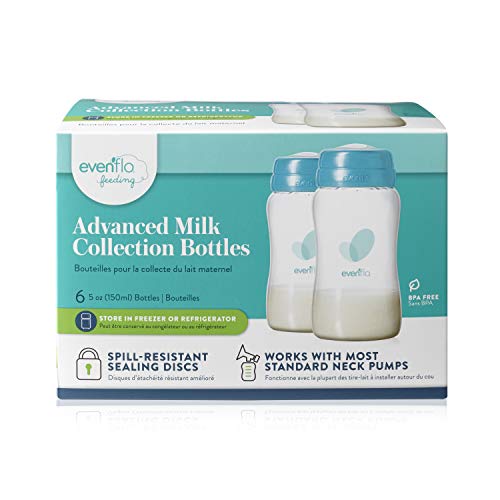 Evenflo Advanced Breast Milk Collection Bottles, 5oz 6 Pack