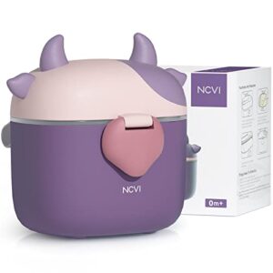 ncvi baby formula dispenser with scoop and leveller portable storage formula containers for travel, non-spill smart baby milk powder formula dispenser for fruits, snacks and nuts (purple)