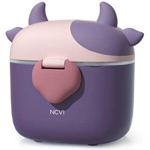 NCVI Baby Formula Dispenser with Scoop and Leveller Portable Storage Formula Containers for Travel, Non-Spill Smart Baby Milk Powder Formula Dispenser for Fruits, Snacks and Nuts (Purple)