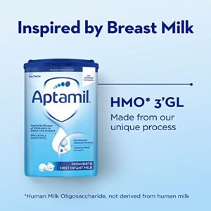 Aptamil Stage 1, No. 1 Baby Formula in Europe, Milk Based Powder Infant Formula with DHA, Omega 3 & Prebiotics, 1.76 Pound (Pack of 1)