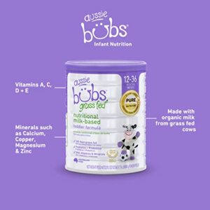 Aussie Bubs Grass Fed Nutritional Milk-Based Toddler Formula, For Kids 12-36 months, Made with Non-GMO Organic Milk, 28.2 oz