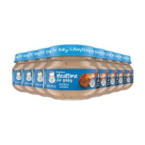 gerber baby foods 2nd foods meat, chicken & gravy, mealtime for baby, 2.5 ounce jar (pack of 10)