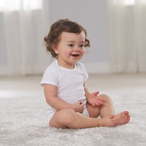 Gerber Baby 8-Pack Short Sleeve Onesies Bodysuits, Solid White, 24 Months