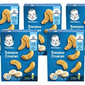 Gerber Toddler Banana Cookies, Baked with Real Bananas, 5 oz. Box (Pack of 5)