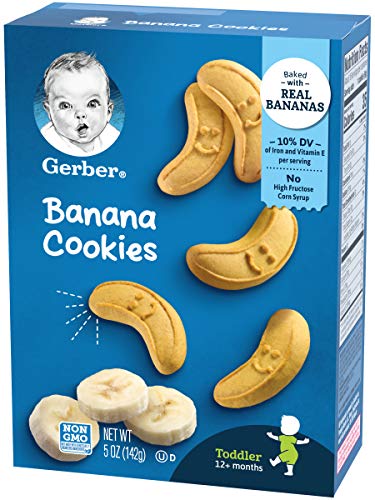 Gerber Toddler Banana Cookies, Baked with Real Bananas, 5 oz. Box (Pack of 5)