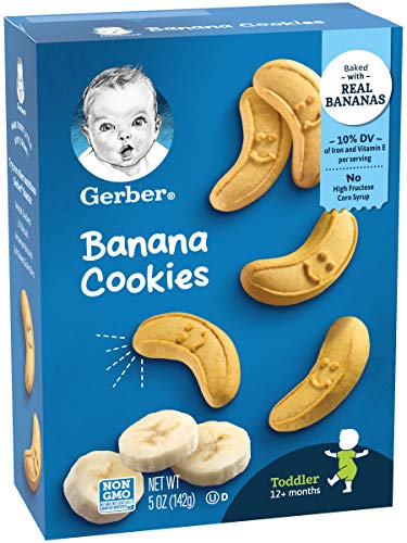 Gerber Toddler Banana Cookies, Baked with Real Bananas, 5 oz. Box (Pack of 5)