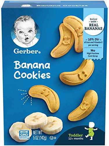 Gerber Toddler Banana Cookies, Baked with Real Bananas, 5 oz. Box (Pack of 5)