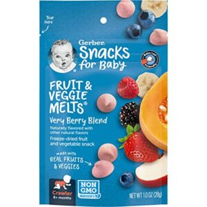 gerber snacks for baby fruit & veggie melts, very berry blend, 1 ounce