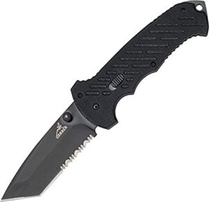 gerber gear 30-000118n 06 fast knife, folding tactical serrated edge tanto knife, black