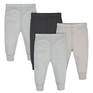 gerber baby boys’ multi-pack pants, gray heather/black, 3-6 months