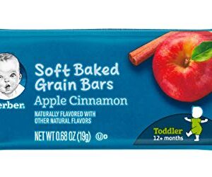 Gerber Soft Baked Grain Bars Variety Pack - 1 Box Apple Cinnamon & 1 Box Strawberry Banana - 8 Individually Wrapped Bars/Box (Pack of 2 Boxes)