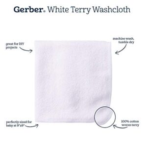 Gerber Washcloth, White, 6-Count