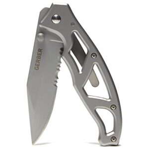 gerber paraframe i knife, serrated edge, stainless steel [22-48443]